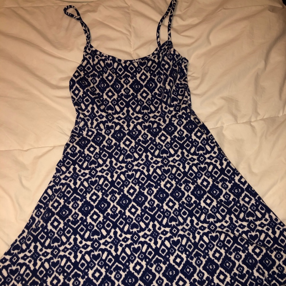 Electric blue flowy skater girl style dress